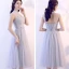 Abordable Gris Transparentes Robe Demoiselle D'honneur 2018 Princesse Appliques En Dentelle Noeud Ceinture Thé Longueur Volants Dos Nu Robe Pour Mariage