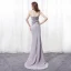 Sexy Gris Robe De Soirée 2018 Trompette / Sirène Bretelles Spaghetti Sans Manches Faux Diamant Perlage Cristal Noeud Ceinture Train De Balayage Dos Nu Robe De Ceremonie