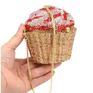 Niezwykły Bling Bling Czerwone Limonkowy Rhinestone Metal Kopertówki 2022