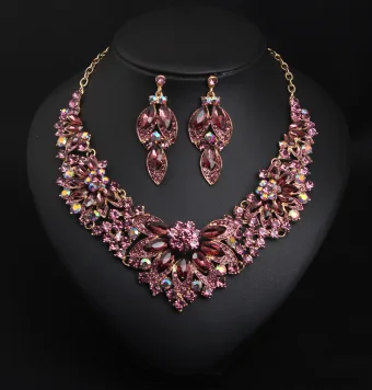 Grape Exaggerated Crystal Evening Party Accessories Necklaces Earrings 2023