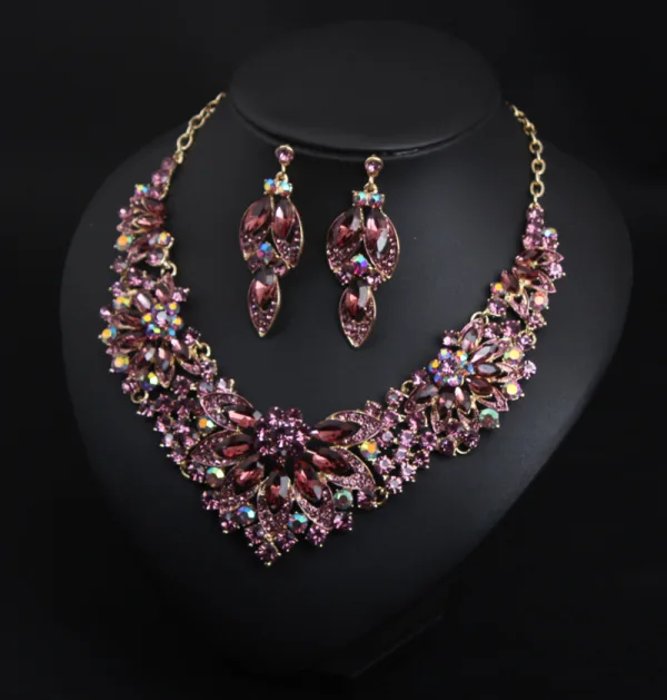 Grape Exagéré Cristal Soirée Accessorize Colliers Boucles D'Oreilles 2023