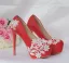 Sexy White Pearl Rhinestone Lace Flower Wedding Shoes 2023 14 cm Stiletto Heels Round Toe Wedding Pumps High Heels