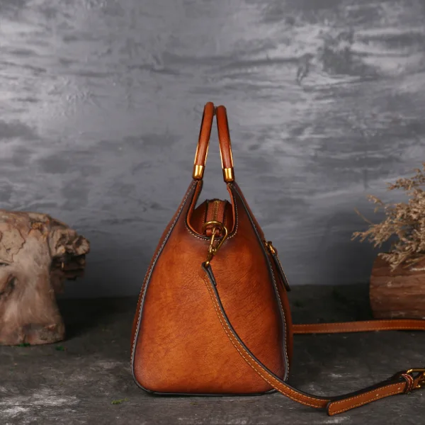 Vintage Bruin Straatkleding Leer Totem Handtas Dames Tassen 2023