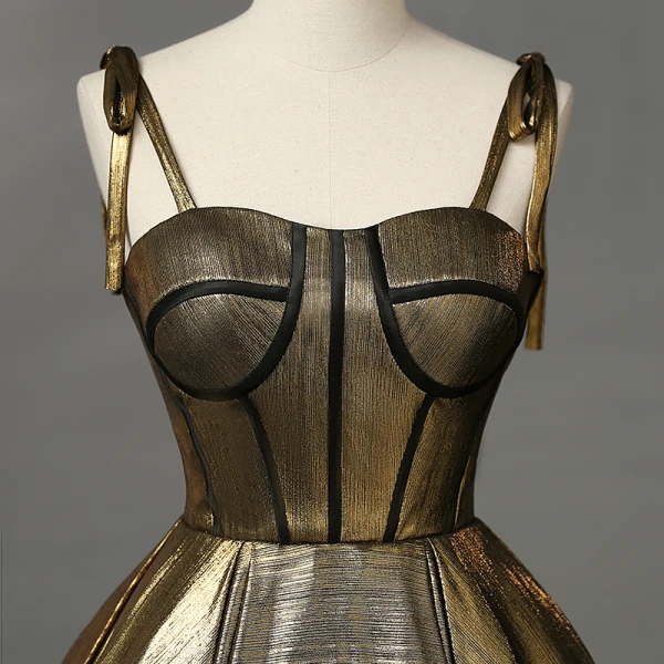 black and gold prom dresses 2023 Gold-Trimmed Long Black Prom Dress: Ladivine CM358 Black Gold / 2 main image 0