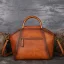 Vintage Bruin Straatkleding Leer Totem Handtas Dames Tassen 2023
