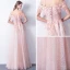 Bling Bling Rosa Abendkleider 2018 A Linie Off Shoulder Kurze Ärmel Applikationen Spitze Glanz Pailletten Lange Rüschen Rückenfreies Festliche Kleider
