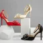 Fashion Beige Evening Party Womens Sandals 2020 Leather Rhinestone Bow Ankle Strap 9 cm Stiletto Heels Pointed Toe Sandals
