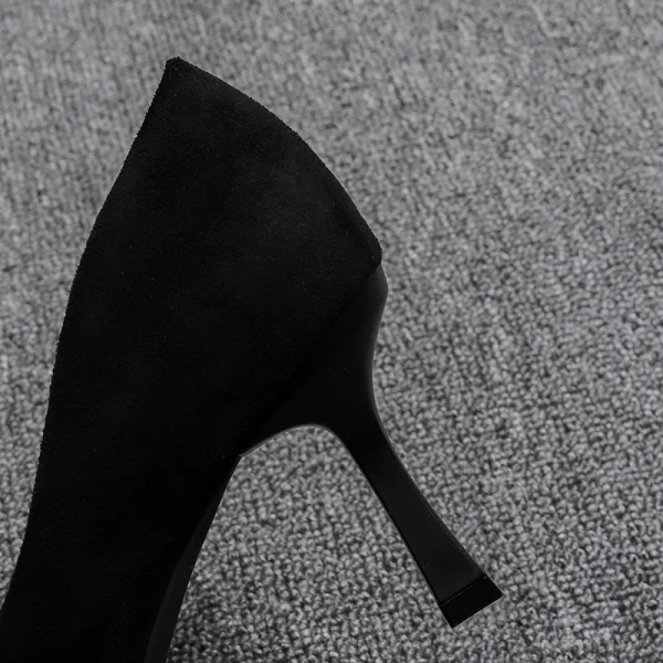 Chic / Belle Noire Bureau OL Daim Escarpins 2020 6 cm Talons Aiguilles À Bout Pointu Escarpins
