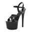 Chic / Belle Noire Club de carnaval Paillettes Sandales Femme 2020 Bride Cheville 15 cm Talons Aiguilles Peep Toes / Bout Ouvert Sandales