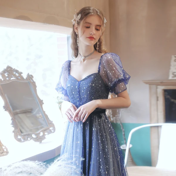 blue homecoming dresses 2021 Chic Sheath/Column One Shoulder Long Prom Dresses Elegant Royal Blue B –  SELINADRESS