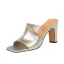 Enkla Sommar Gul Gatukläder Sandaler Dam 2020 8 cm Tjocka Klackar Peep Toe Sandaler