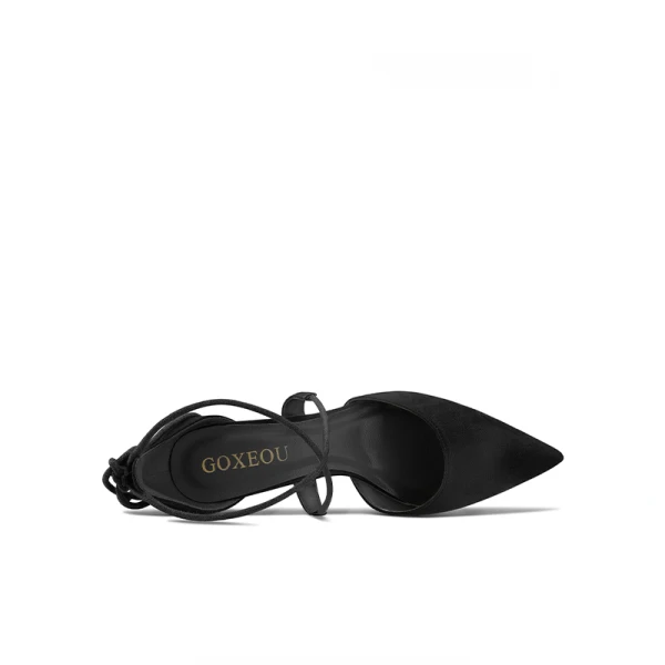 Chic / Beautiful Black Street Wear Womens Sandals 2020 X-Strap 10 cm Stiletto Heels Pointed Toe Sandals
