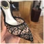 Uroczy Czarne Wieczorowe Rhinestone Slingback Sandały Damskie 2020 7 cm Szpilki Szpiczaste Sandały
