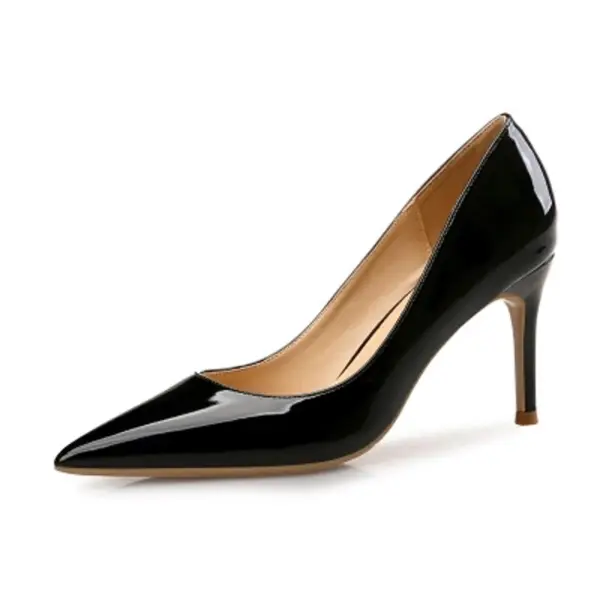 Schöne Burgunderrot Büro OL Leder Pumps 2020 10 cm Stilettos Spitzschuh Pumps