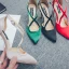 Chic / Beautiful Black Street Wear Satin Womens Sandals 2020 X-Strap 10 cm Stiletto Heels Pointed Toe Sandals