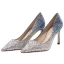 Sparkly Charming Silver Evening Party Leather Sequins Pumps 2020 8 cm Stiletto Heels Pointed Toe Pumps