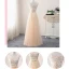 Chic / Beautiful Champagne Bridesmaid Dresses 2018 A-Line / Princess Appliques Bow Lace Backless Floor-Length / Long Wedding Party Dresses