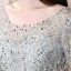 Sparkly Grey Prom Dresses 2018 Ball Gown Beading Sequins Scoop Neck Long Sleeve Backless Floor-Length / Long Formal Dresses