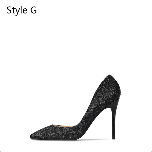 Glitzernden Charmant Pink Abend Pailletten Damenschuhe 2020 10 cm Stilettos Spitzschuh High Heels
