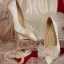 Elegant White Pearl Bow Wedding Shoes 2020 7 cm Stiletto Heels Pointed Toe Wedding Pumps