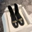Chic / Beautiful Black Street Wear Ankle Knitting Flat Womens Boots 2020 Leather Round Toe Boots