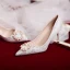 Elegant Charming Silver Lace Wedding Shoes 2020 Pearl Rhinestone 8 cm Stiletto Heels Pointed Toe Wedding Pumps