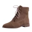 Mode Marron Vêtement de rue Bottines Bottes Femme 2020 À Bout Rond Plat Bottes