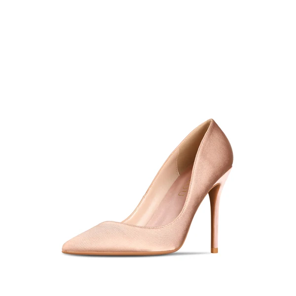 Modest / Simple Black Evening Party Satin Pumps 2020 10 cm Stiletto Heels Pointed Toe Pumps