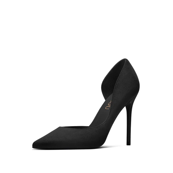 Schlicht Schwarz Abend Damenschuhe 2020 10 cm Stilettos Spitzschuh High Heels