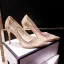 Charmig Silver Afton Rhinestone Pumps 2020 Läder 10 cm Stilettklackar Spetsiga Pumps