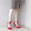 Sexy Burgundy Evening Party Womens Sandals 2020 Pearl Ankle Strap 10 cm Stiletto Heels Pointed Toe Sandals
