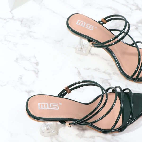 Sexy Dark Green Evening Party Womens Sandals 2021 7 cm Stiletto Heels High Heels Open / Peep Toe Sandals