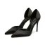 Schlicht Schwarz Büro OL Satin Damenschuhe 2020 10 cm Stilettos Spitzschuh High Heels