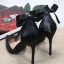 Fashion Black Prom Satin Womens Shoes 2020 Ankle Strap Bow 10 cm Stiletto Heels Pointed Toe Heels