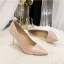 Charmant Ivoire En Dentelle Chaussure De Mariée 2020 Cuir 9 cm Talons Aiguilles À Bout Pointu Mariage Escarpins