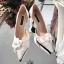 Élégant Vintage / Originale Ivoire Fleur Chaussure De Mariée 2020 Cuir 7 cm Talons Aiguilles À Bout Pointu Mariage Escarpins