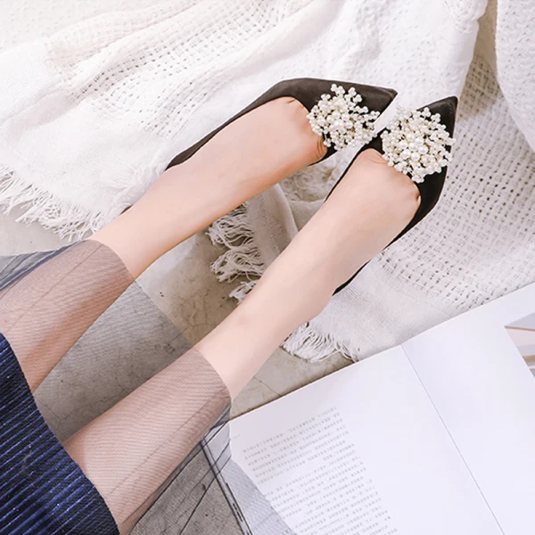 Élégant Rouge Perle Chaussure De Mariée 2020 Cuir 9 cm Talons Aiguilles À Bout Pointu Mariage Escarpins