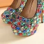 Amazing / Unique Colored Multi-Colors Rhinestone Rave Club Pumps 2020 14 cm Stiletto Heels Round Toe Pumps