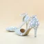 Sexy Multi-Couleurs Faux Diamant Soirée Sandales Femme 2020 Bride Cheville 8 cm Talons Aiguilles À Bout Pointu Sandales