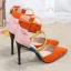 Mooie / Prachtige Oranje Straatkleding Suede Sandalen Dames 2020 X-Strap 10 cm Naaldhakken / Stiletto Spitse Neus Sandalen