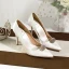 Chic / Beautiful White Rhinestone Wedding Shoes 2020 Leather 10 cm Stiletto Heels Pointed Toe Wedding Pumps