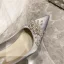 Élégant Gris Promo Satin Escarpins 2020 Perle 10 cm Talons Aiguilles À Bout Pointu Escarpins