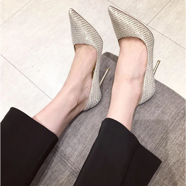 Sparkly Black Evening Party Rhinestone Pumps 2020 8 cm Stiletto Heels Pointed Toe Pumps