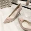 Sparkly Champagne Pearl Sequins Wedding Shoes 2021 Leather 10 cm Stiletto Heels Pointed Toe Wedding Pumps