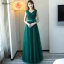 Simple Vert Foncé Robe Demoiselle D'honneur 2018 Princesse Noeud Sans Manches Dos Nu Longue Robe Pour Mariage