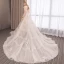 Modern / Fashion Champagne Wedding Dresses 2018 A-Line / Princess Appliques Lace Flower Pearl Sequins Bow Strapless Backless Sleeveless Cathedral Train Wedding