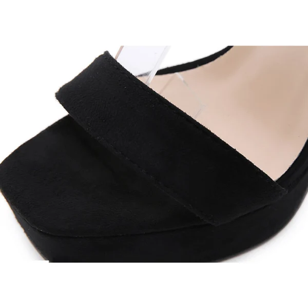 Sexy Noire Club de carnaval Sandales Femme 2021 Bride Cheville 13 cm Talons Aiguilles Peep Toes / Bout Ouvert Sandales Talons Hauts