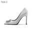 Sexy Red Evening Party Rhinestone Pumps 2021 Leather 10 cm Stiletto Heels Pointed Toe Pumps