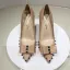 Fashion Beige Evening Party Rivet Bow Pumps 2021 Patent Leather 12 cm Stiletto Heels High Heels Pointed Toe Pumps