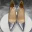 Fine Sølv Aften Pumps 2021 12 cm Stiletthæler Høyhælte Spisse Pumps